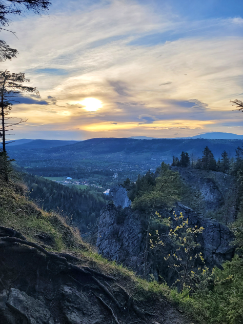 Zachód słońca na Nosalu i panorama Zakopanego